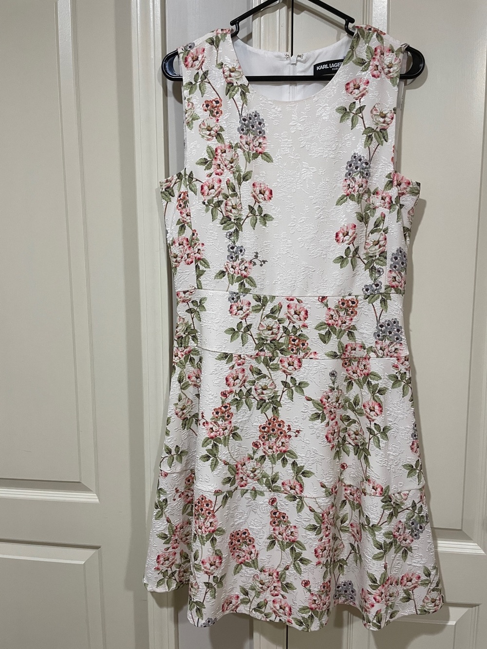 Karl Lagerfeld White Floral A-Line Girls' Dress